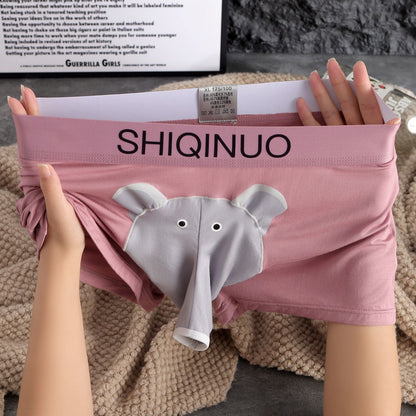 Elephant Boxer Briefs for Men Funny Modal 3D Trunk Pouch